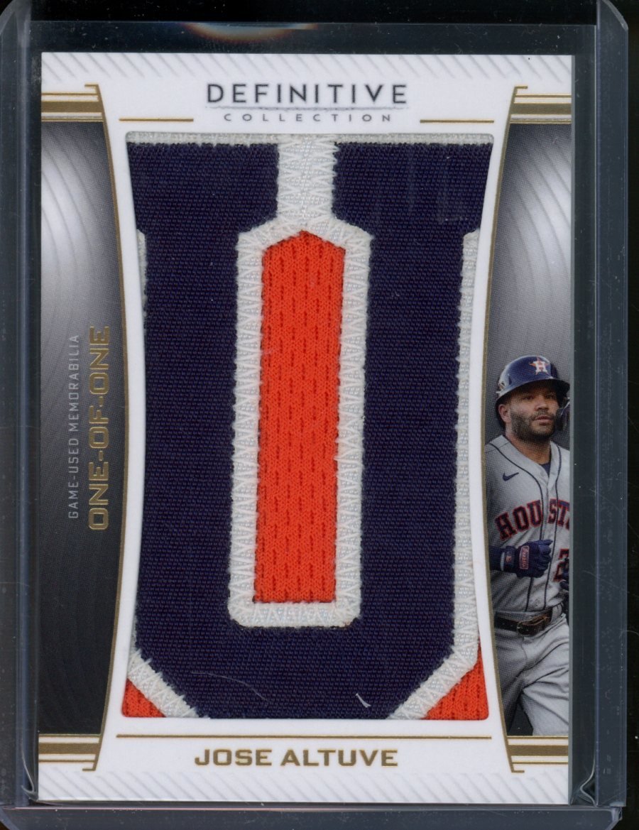 2023 Topps Definitive Collection Jose Altuve Letterman Patch 1/1 Astros — view 2