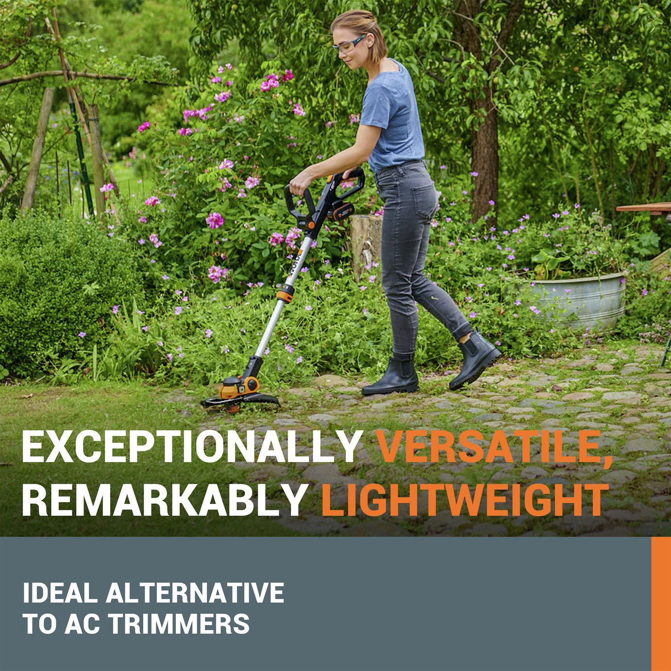 Worx 30cm Cordless Grass Trimmer with 2 Batteries - 20V — view 2