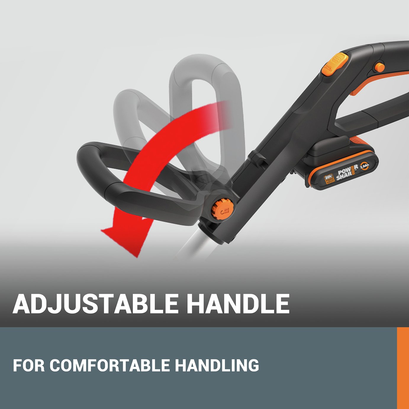 Worx 30cm Cordless Grass Trimmer with 2 Batteries - 20V — view 7