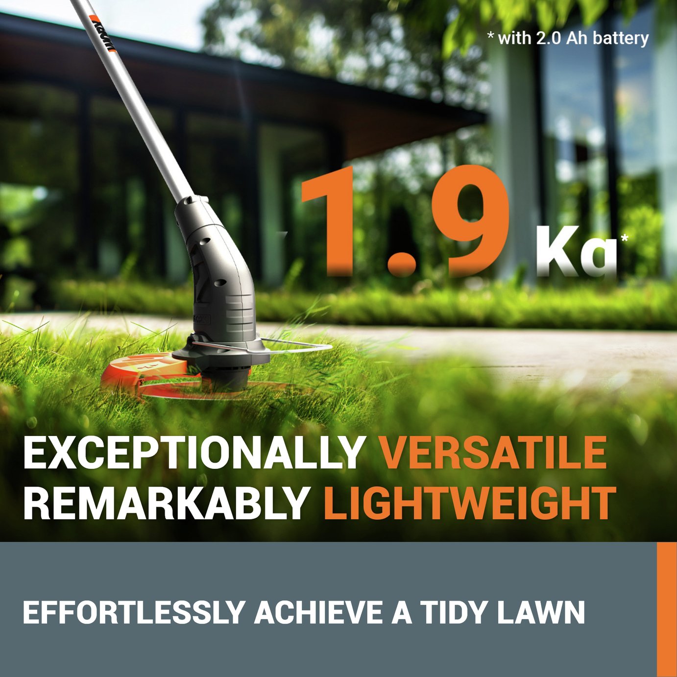 Worx Cordless 34cm Rotary Lawnmower and 25cm Grass Trimmer — view 5
