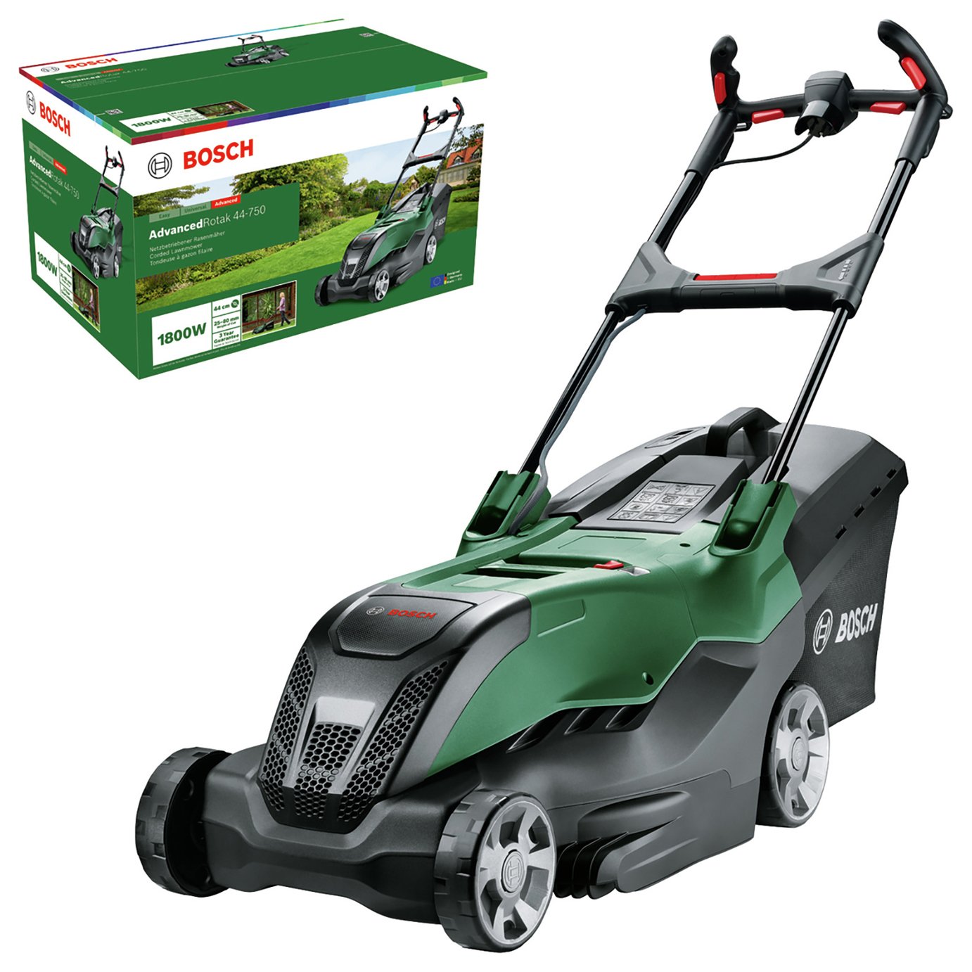 Bosch 44cm Corded Rotary Lawnmower - 1800W — view 2