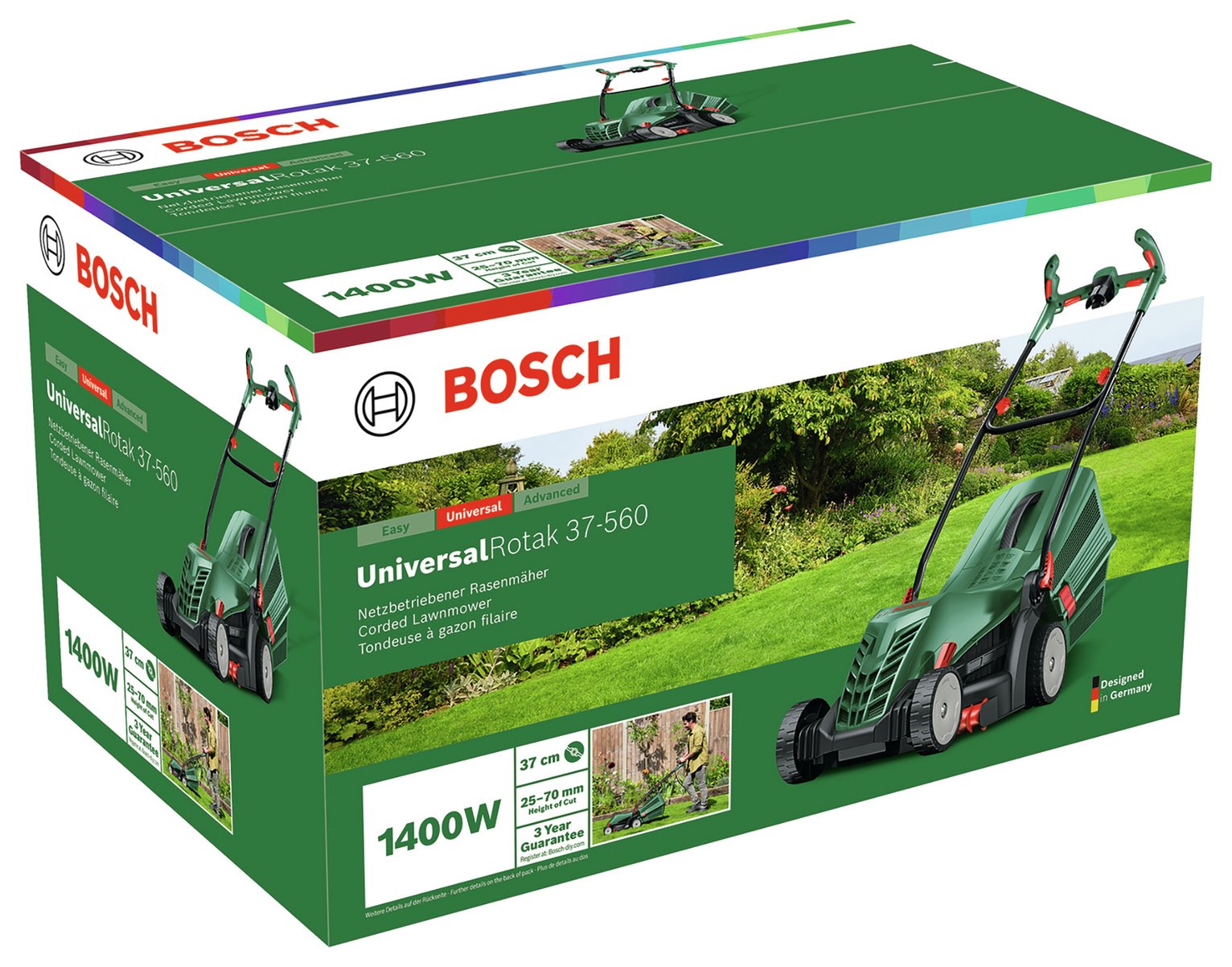 Bosch UniversalRotak 37cm Corded Lawnmower — view 2