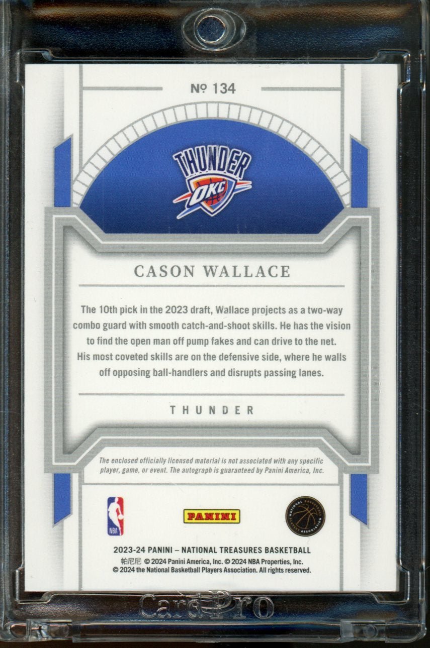 2023 Panini National Treasures Cason Wallace Rookie Patch Auto True /99 Thunder