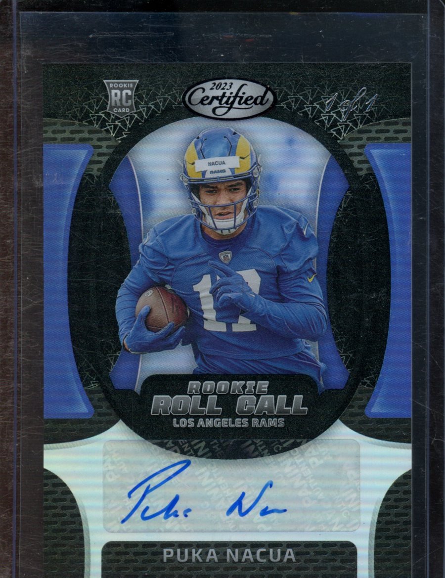 2023 Panini Certified Puka Nacua Rookie Auto Black 1/1 Rams — view 2