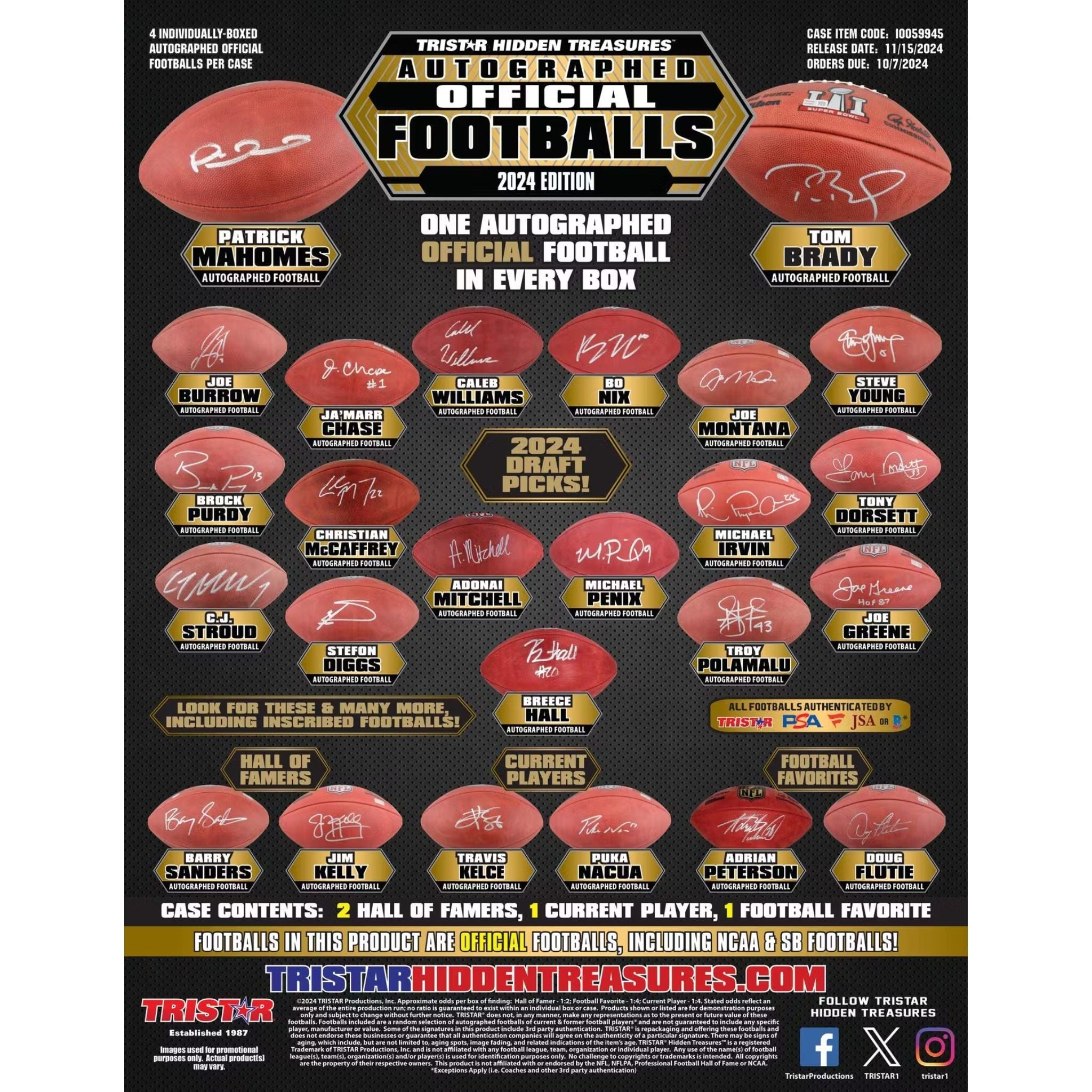 2024 Tristar Hidden Treasures Official Autographed Football Box