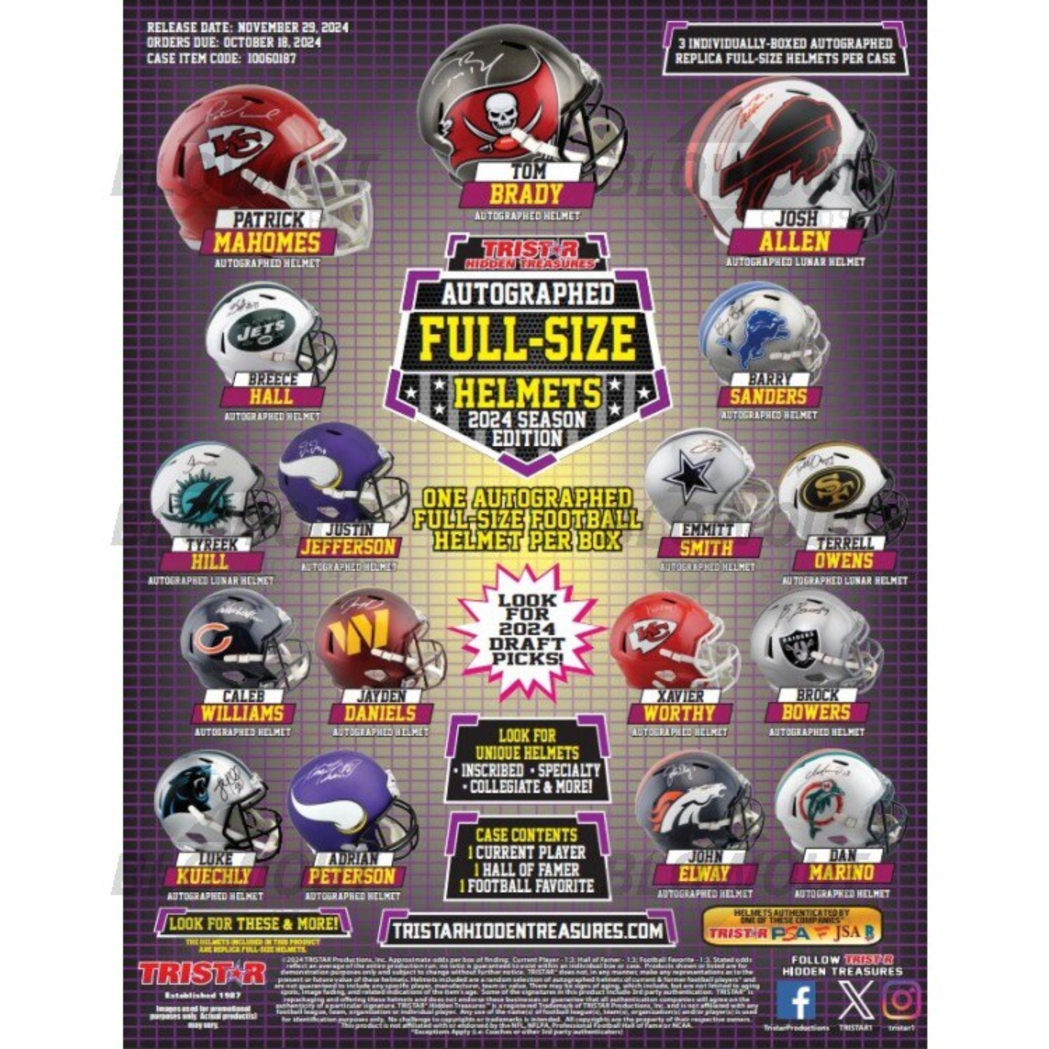 2024 Tristar Hidden Treasures Football Autographed Full-Size Helmet Season Edition Box