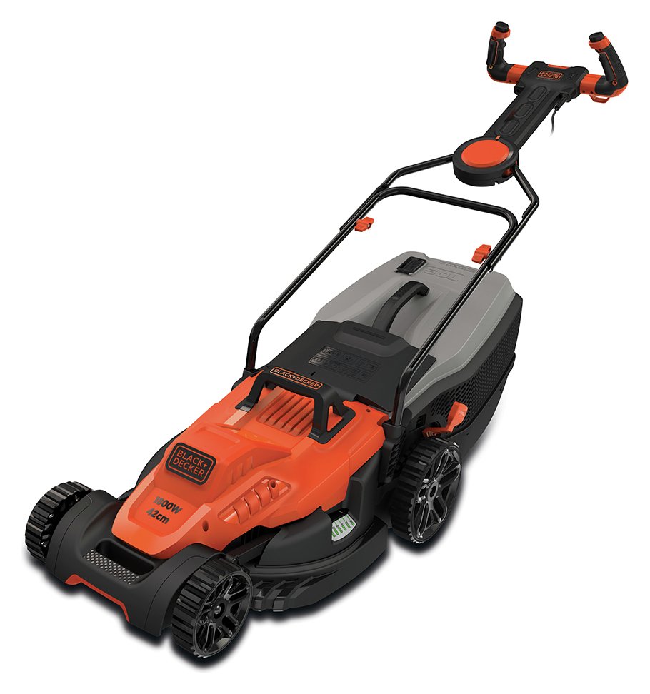 Black + Decker EasySteer 42cm Corded Rotary Lawnmower -1800W