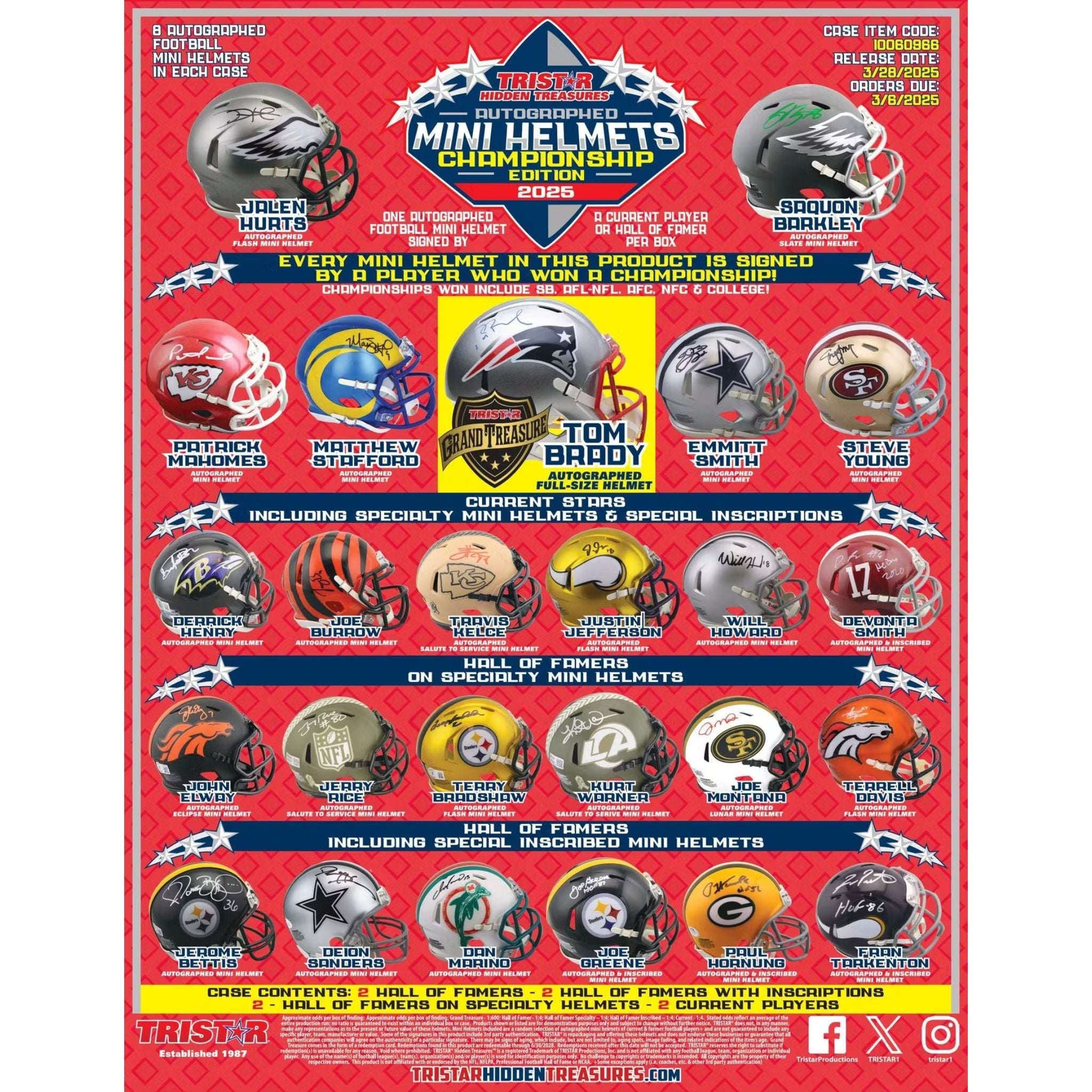 2025 Tristar Hidden Treasures Football Mini Helmet Championship Edition Box