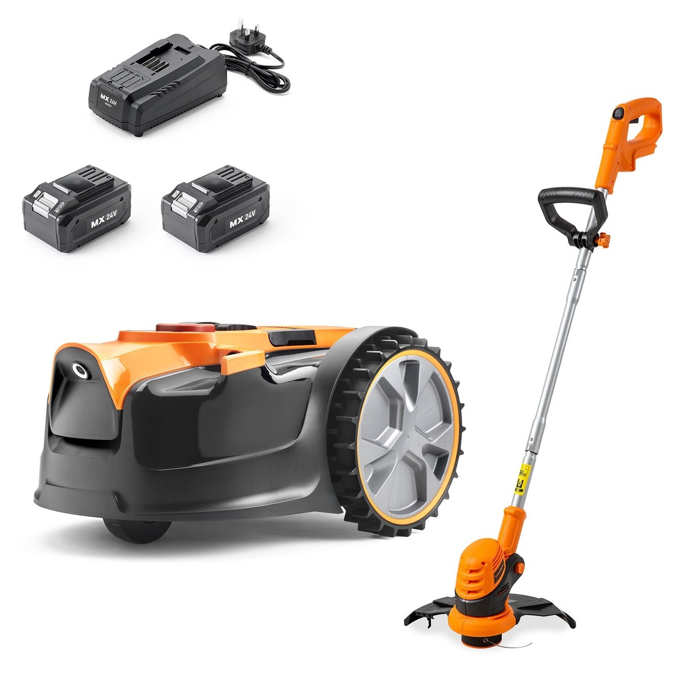 LawnMaster OcuMow 16cm Robotic Lawnmower with Spare Battery and Trimmer - 24V
