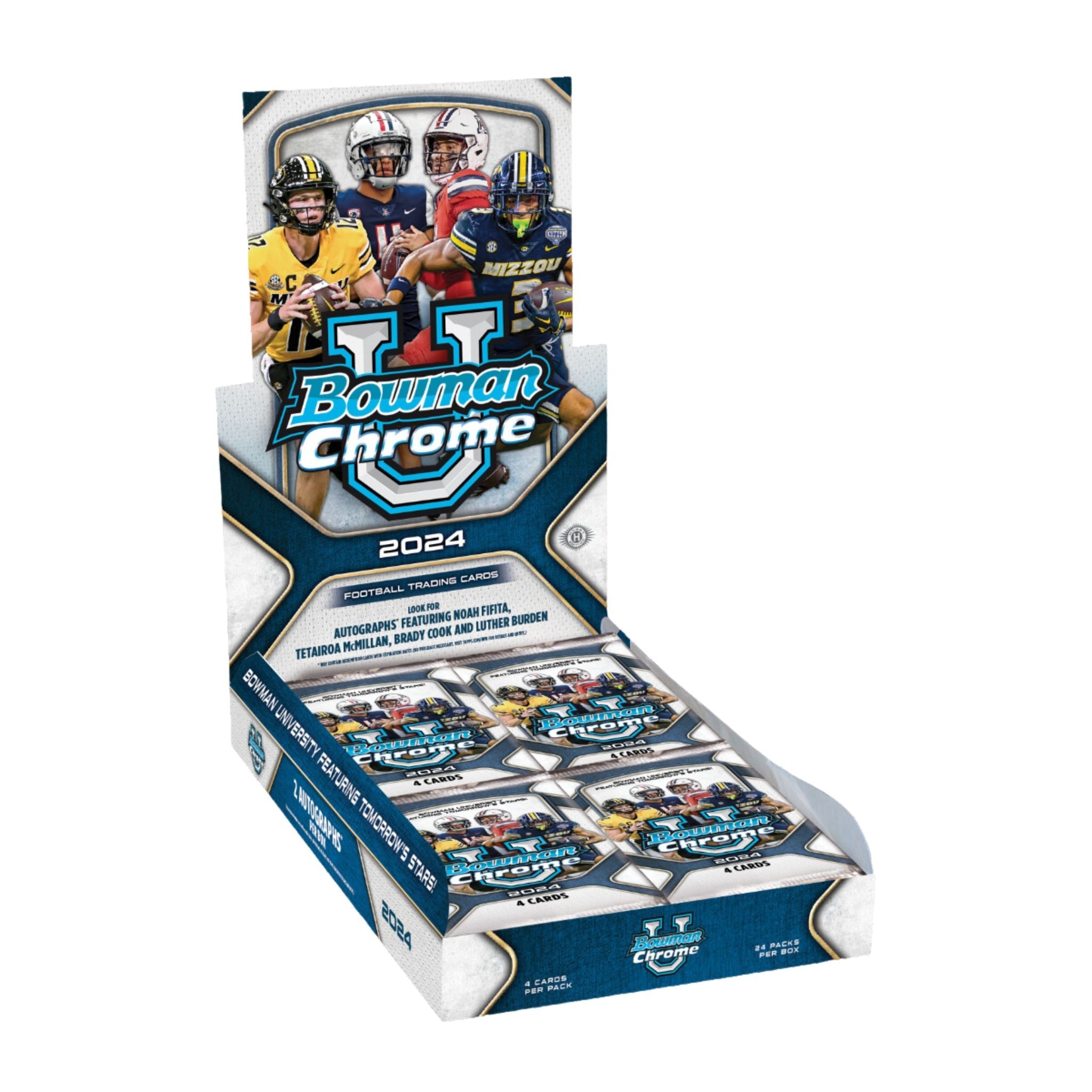 2024 Bowman Chrome University Football Hobby Box — view 13