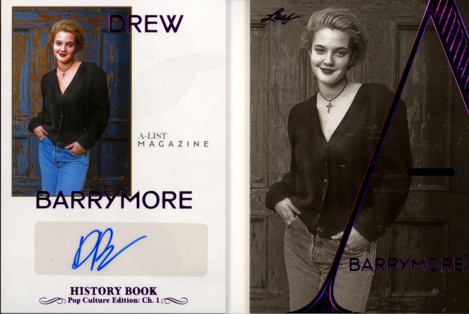 2024 Leaf History Book Pop Culture Edition Drew Barrymore A-List Magazine Booklet Auto /10 — view 2