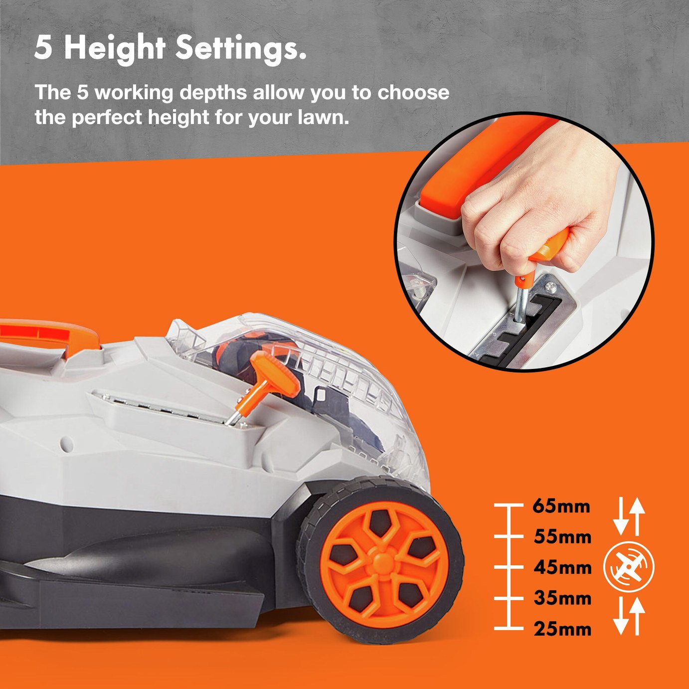 VonHaus 33cm Cordless Lawnmower - 40V — view 5