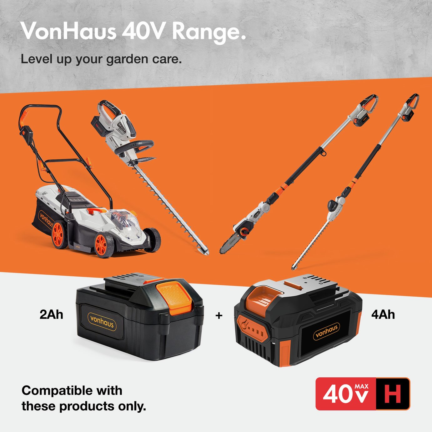 VonHaus 33cm Cordless Lawnmower - 40V — view 8