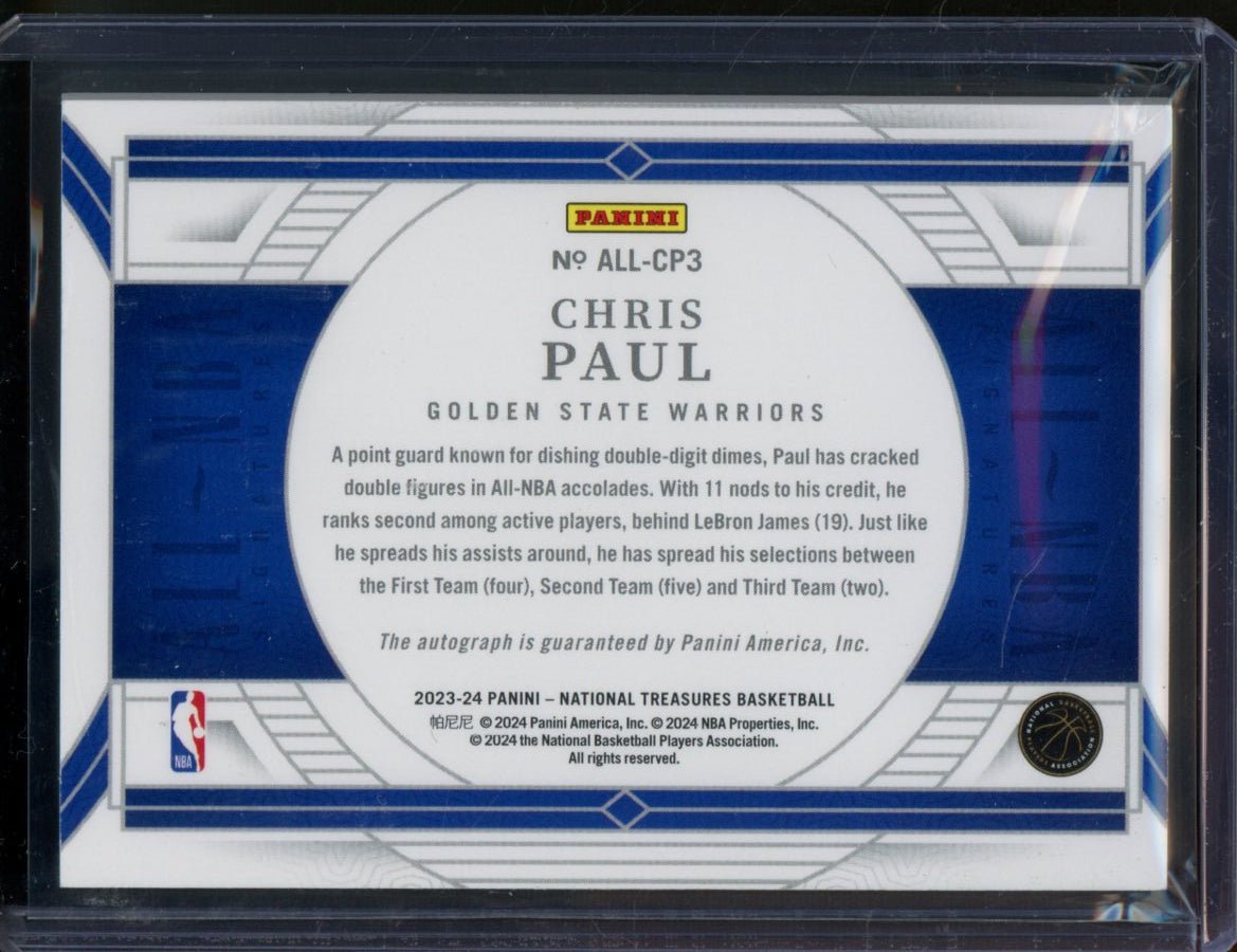 2023 Panini National Treasures Chris Paul All NBA Auto Green Jsy# 3/5 Warriors