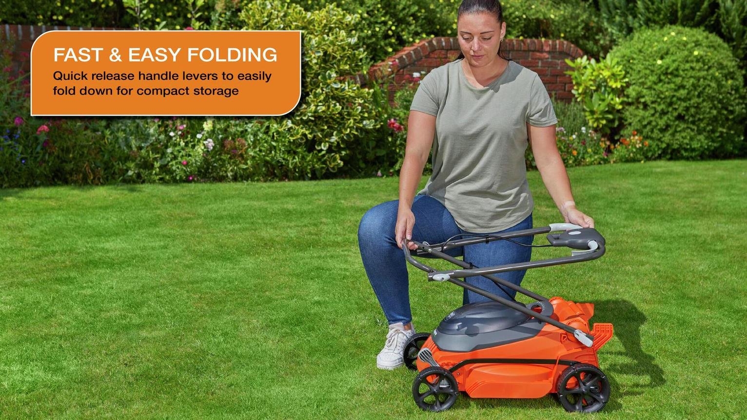 Flymo EasiStore 340R 34cm Cordless Wheeled Lawnmower - 36V — view 4