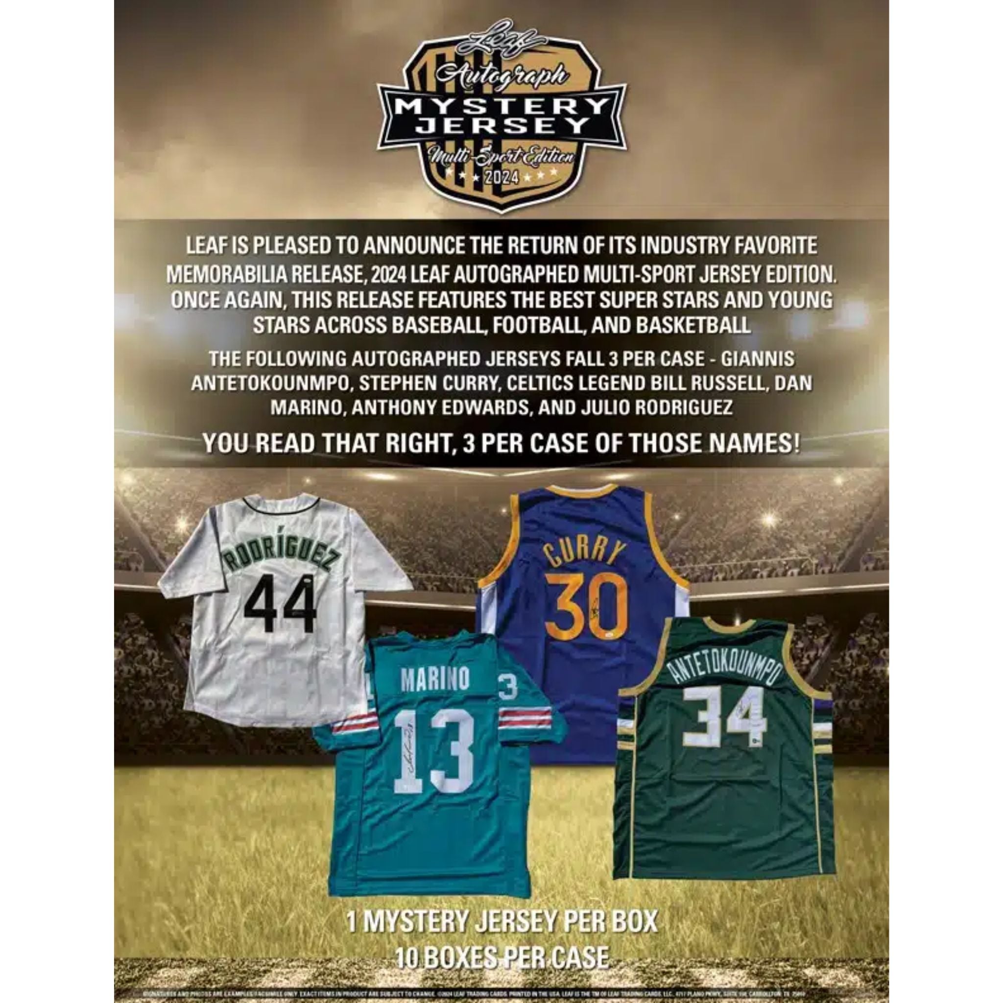2024 Leaf Autograph Mystery Jersey Multi-Sport Edition Box