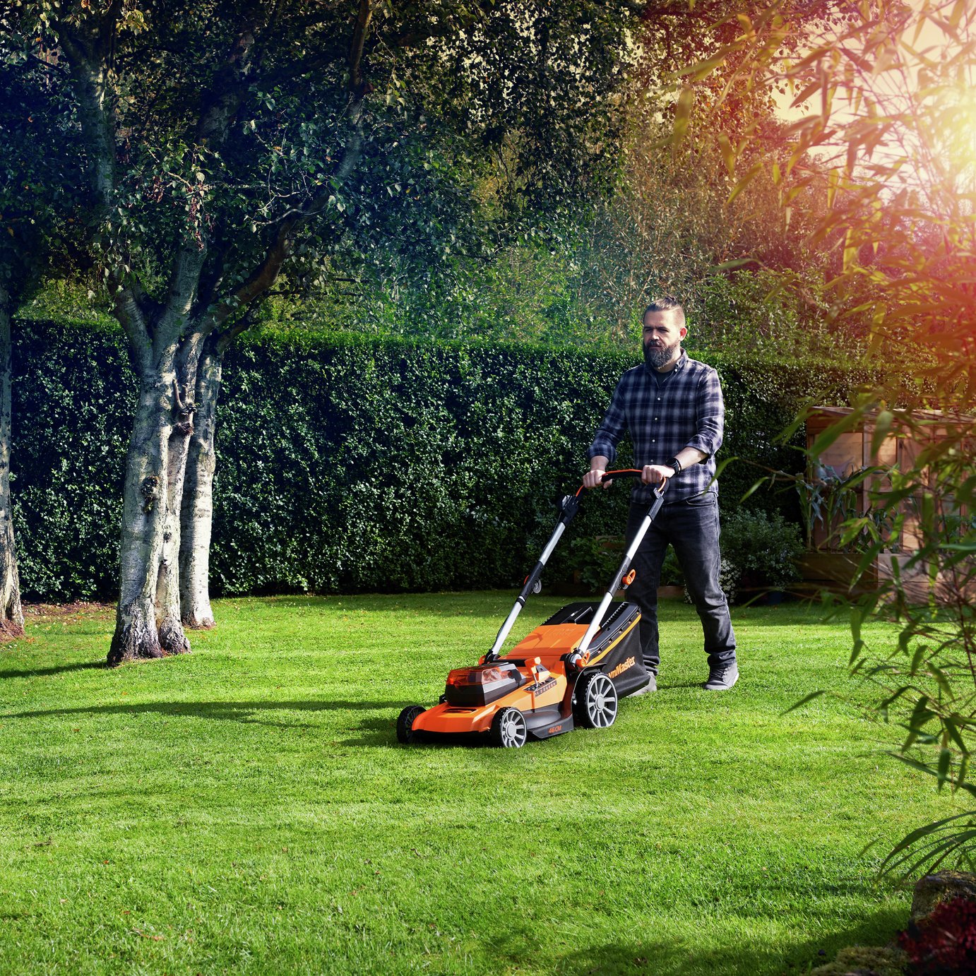 LawnMaster 46cm Cordless Rotary Lawnmower with 2 Sets of Batteries - 48V — view 2
