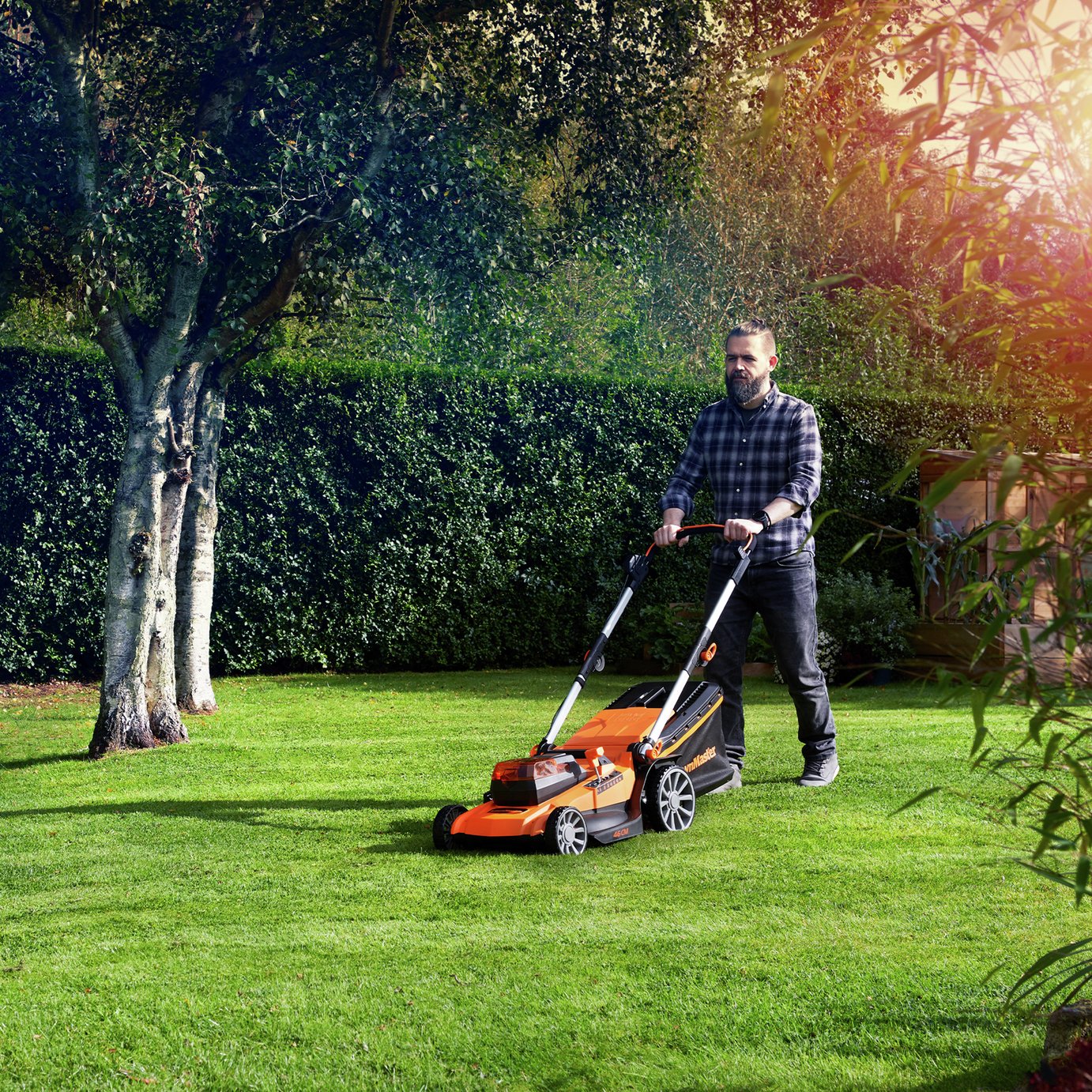 LawnMaster 46cm Cordless Rotary Lawnmower with 1 Set of Batteries - 48V — view 2