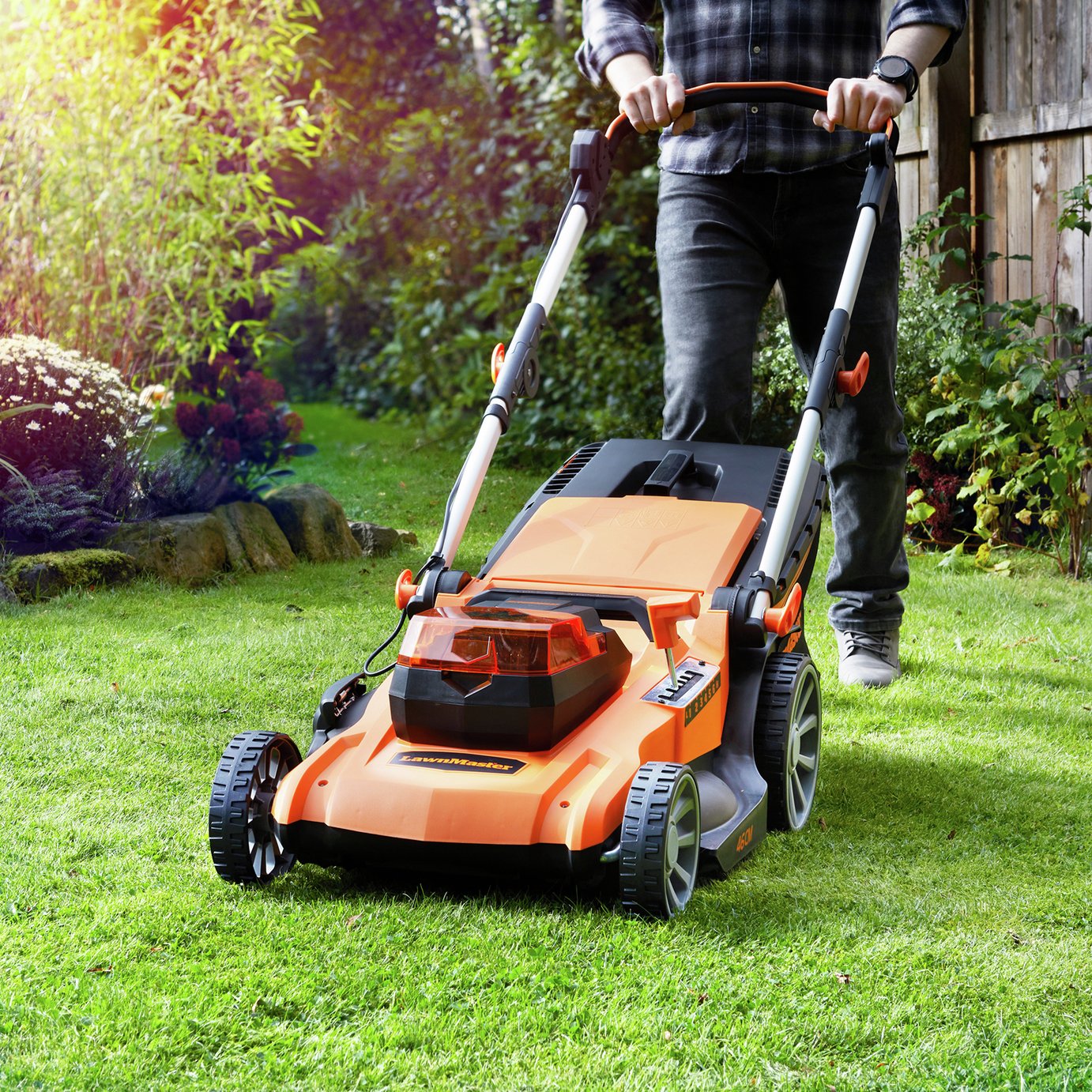 LawnMaster 46cm Cordless Rotary Lawnmower with 1 Set of Batteries - 48V — view 9