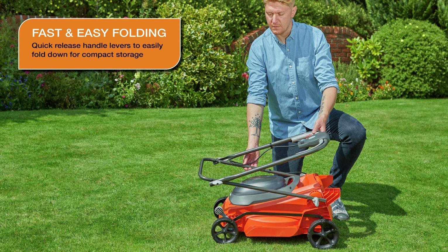 Flymo EasiStore 380R 38cm Cordless Wheeled Lawnmower - 36V — view 4