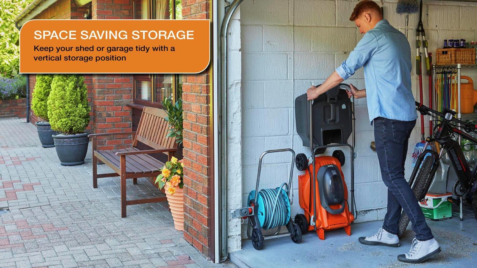 Flymo EasiStore 380R 38cm Cordless Wheeled Lawnmower - 36V — view 8